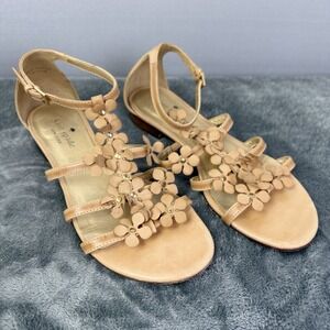 Kate Spade Women Size 7.5 Vicky Nude Flower Sandles‎ Made In Brazil